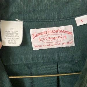Filson green flannel button down